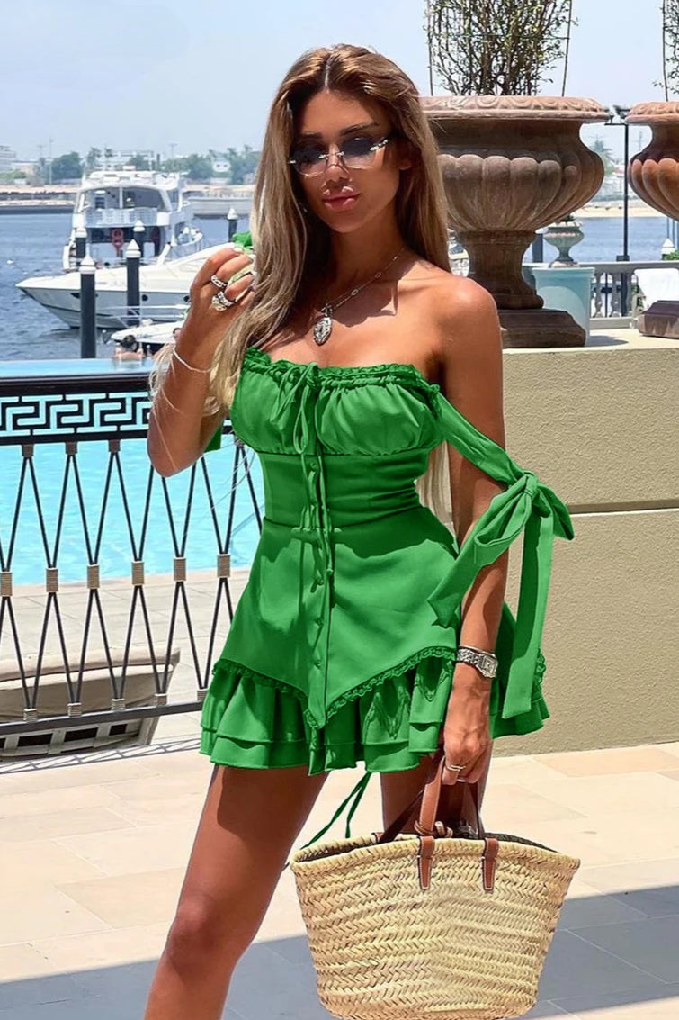 Slim Pleated Mini Dress