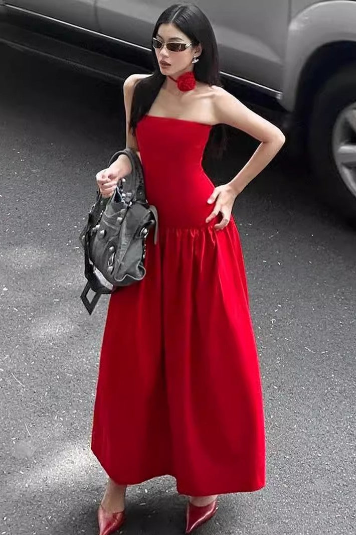 Floral Ruched Waist Party Dress - Fashionpara