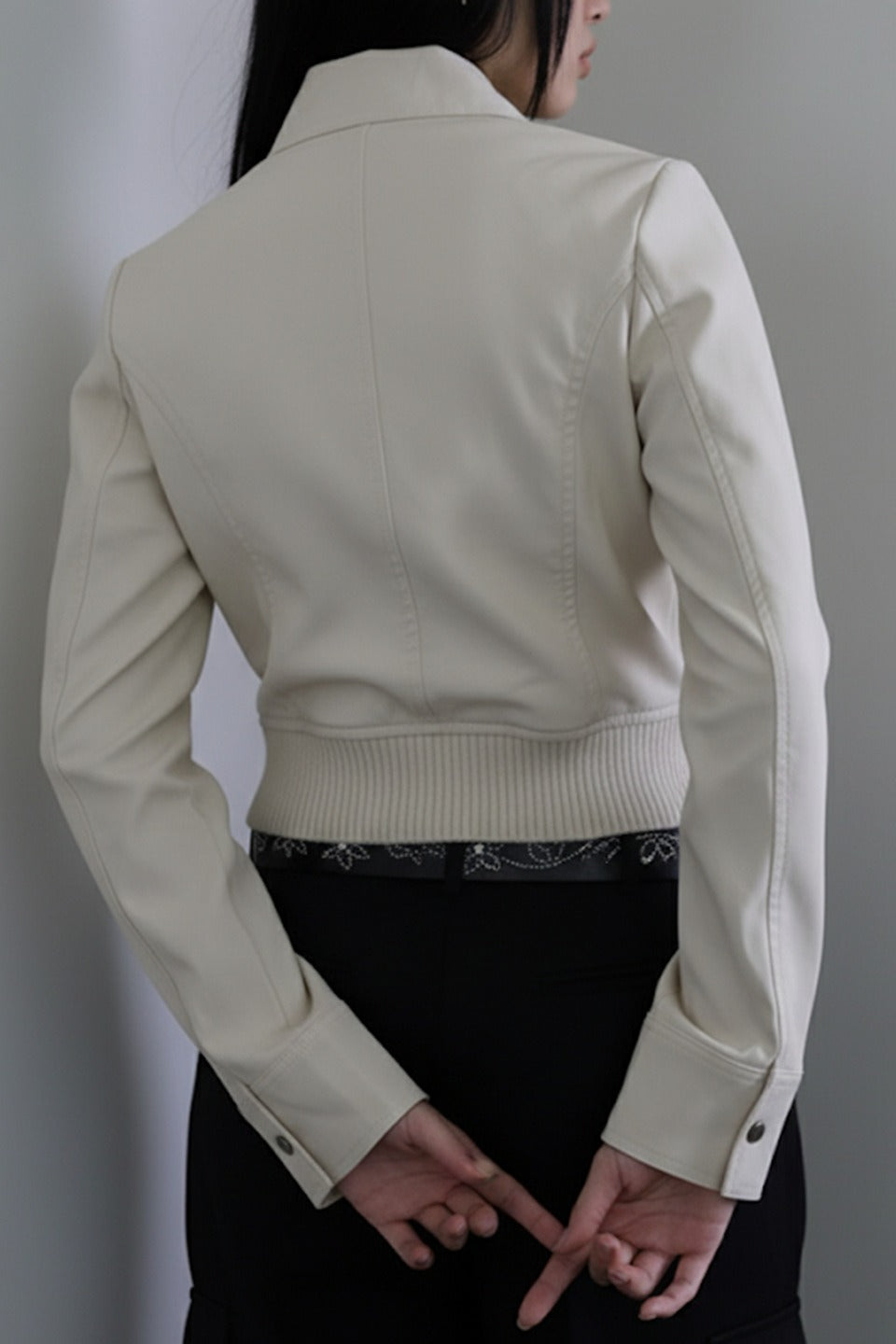 Utility Stand Collar Cropped Jacket