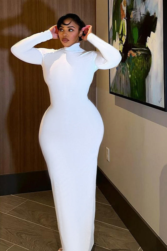 Long Sleeve Backless Lace-Up Bodycon Maxi Dress 5