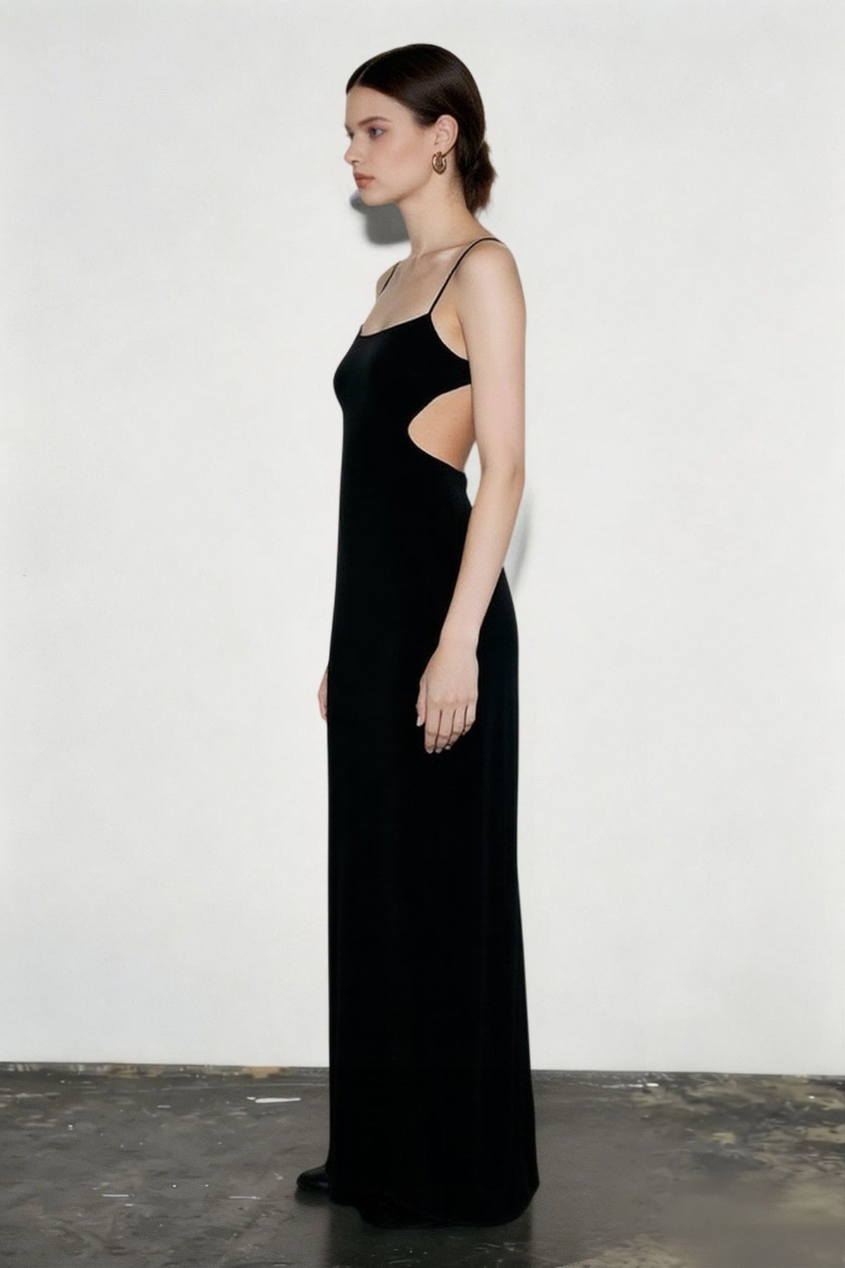 Spaghetti Strap Open Back High Split Maxi Dress 2