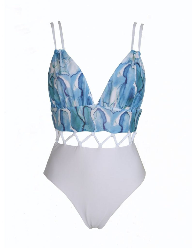 Polynesia | Women's Reversible Tropical Print One Piece Swimsuit a Four-piece - Fashionpara