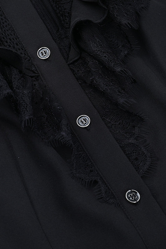 Lace Hollow Slim Gothic Blouse