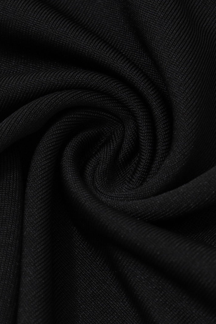 Black Grommet Halter Mini Skirt Set