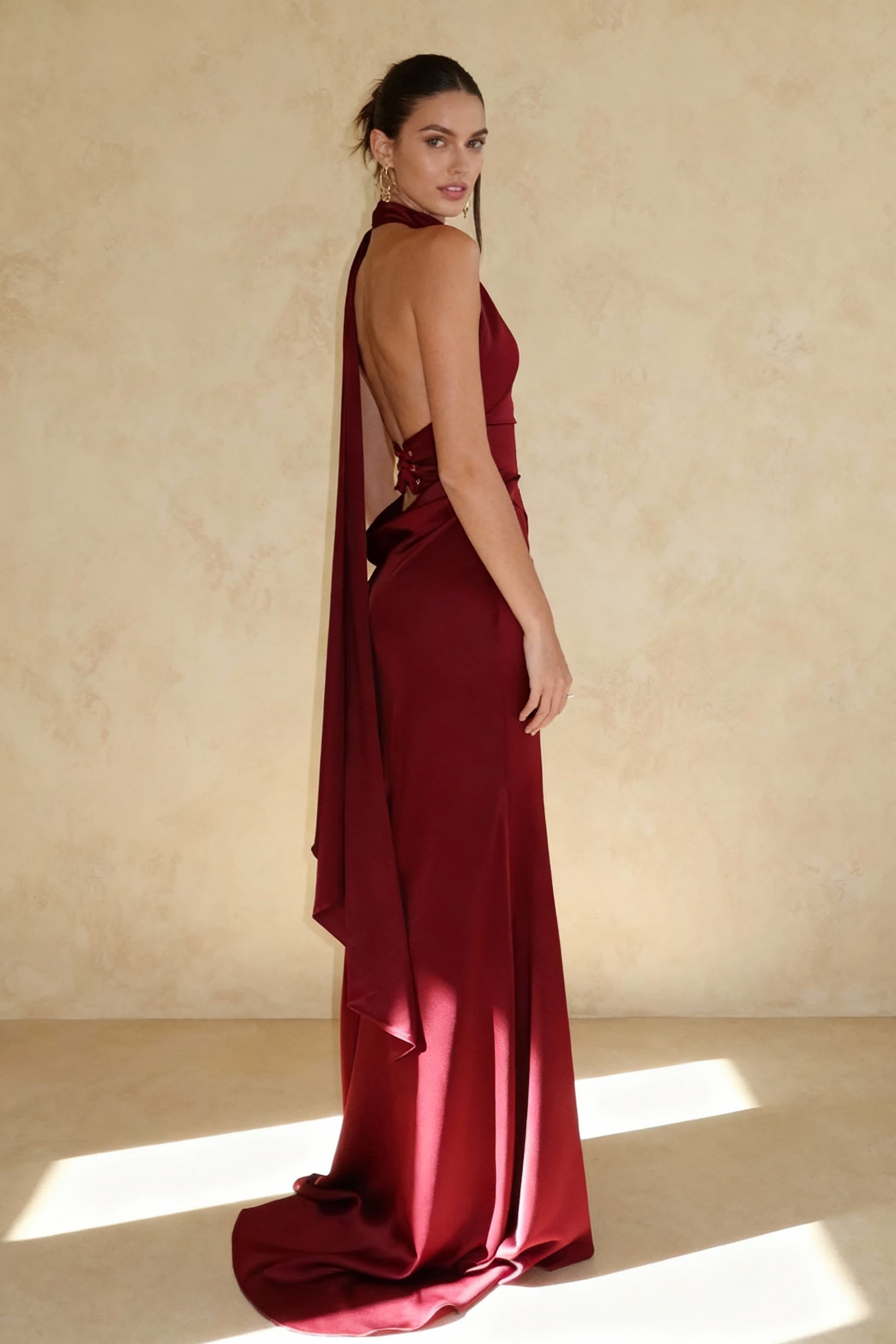 Luxury Halter Satin Elegant Sophisticated Formal Dress