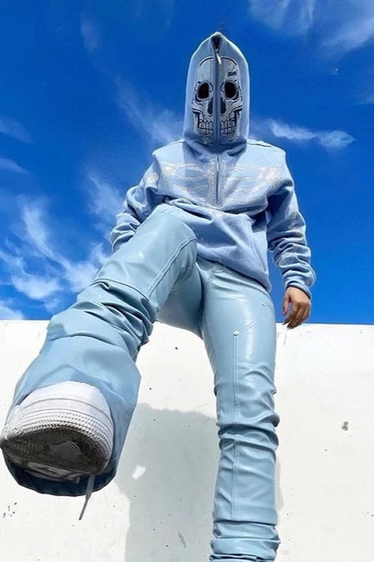 Rhinestone Skull Zip Up Hoodie