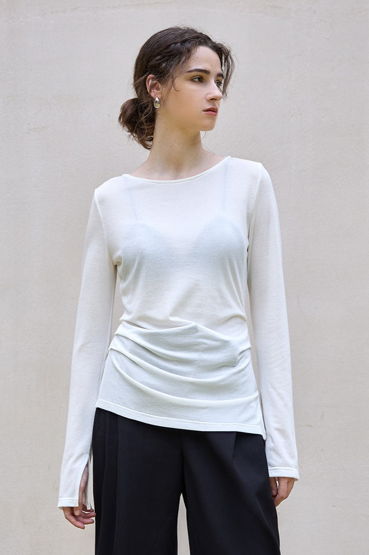 Lightweight Wool Blend Knit Top