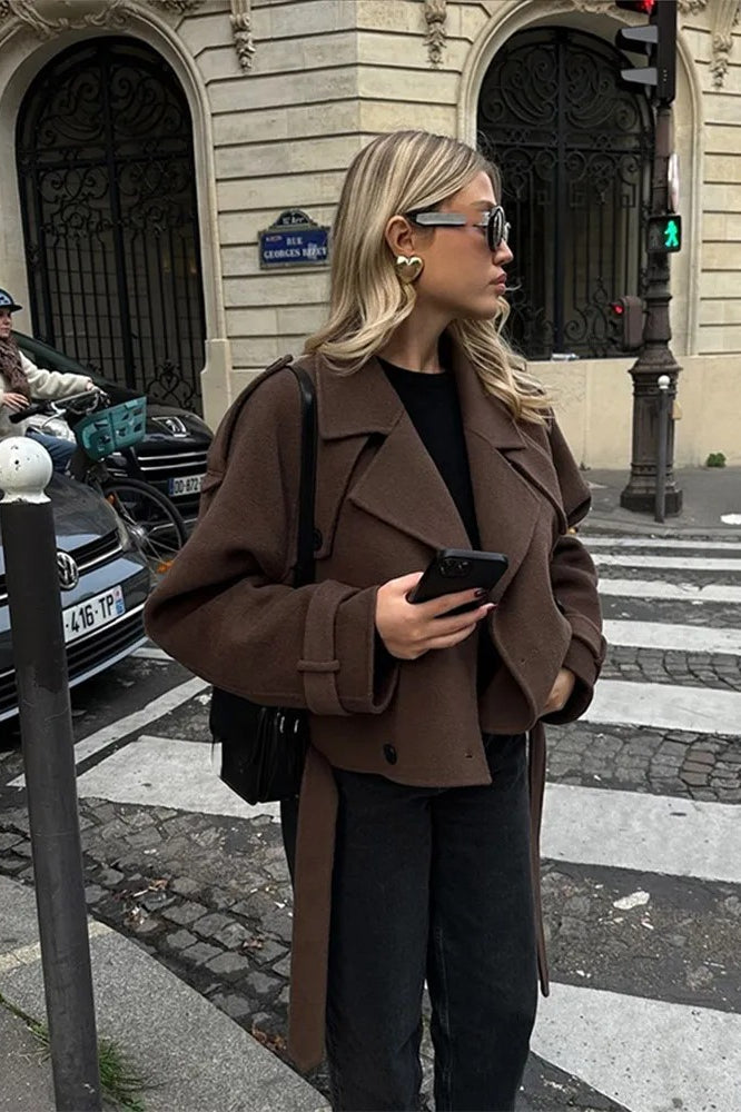 Retro Lapel Woolen Coat