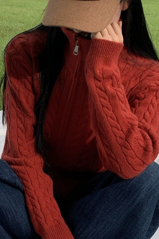 Collared Cable Knit Sweater
