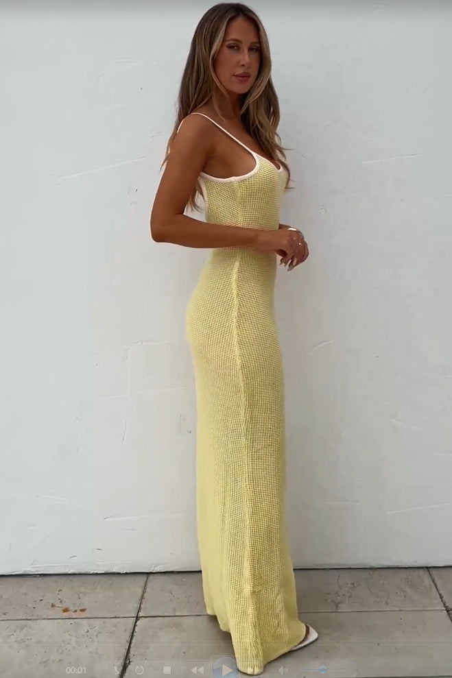 Backless Solid Color Casual Maxi Dress