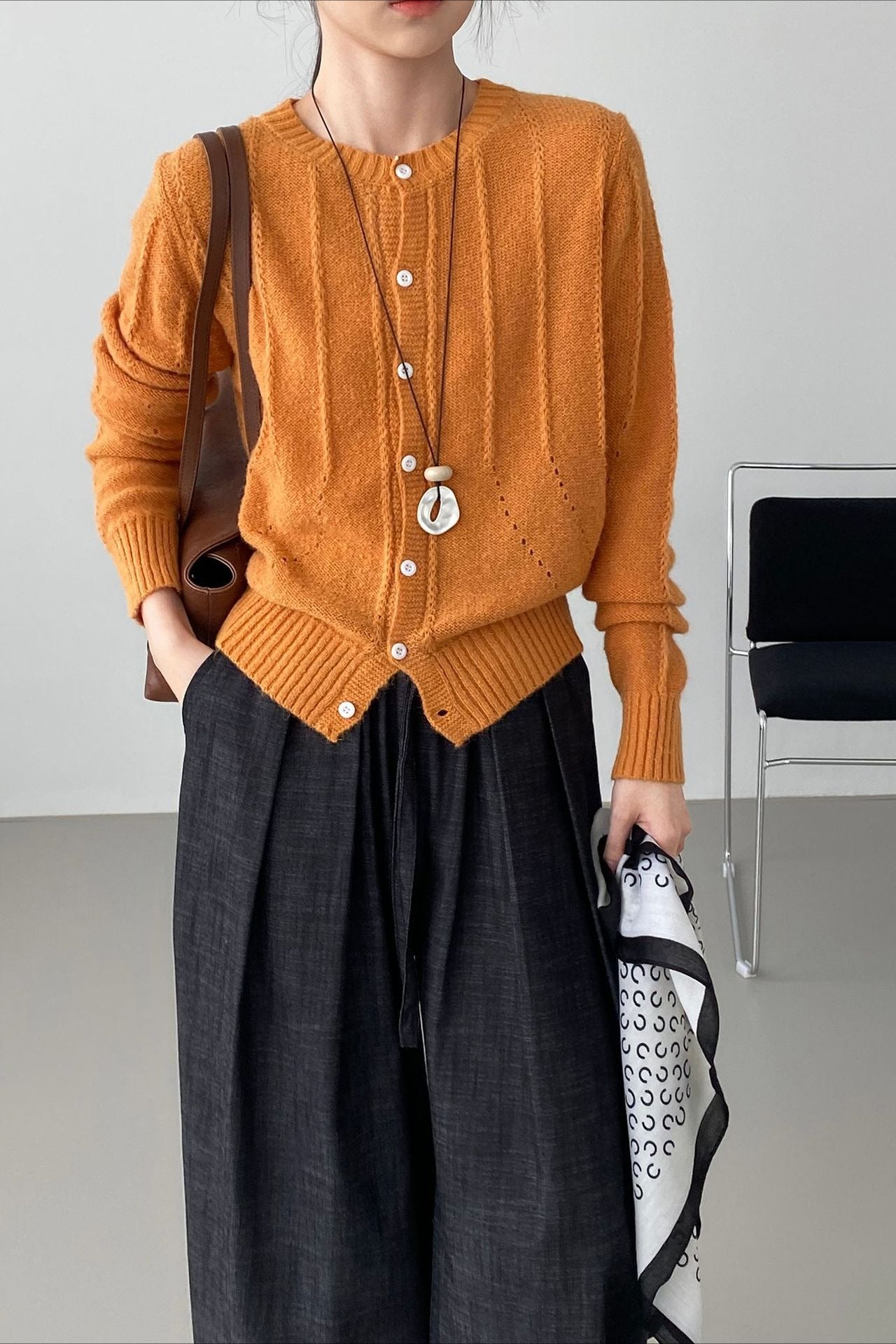 Elegant Wool Knit Cardigan for Cozy Layering and Style