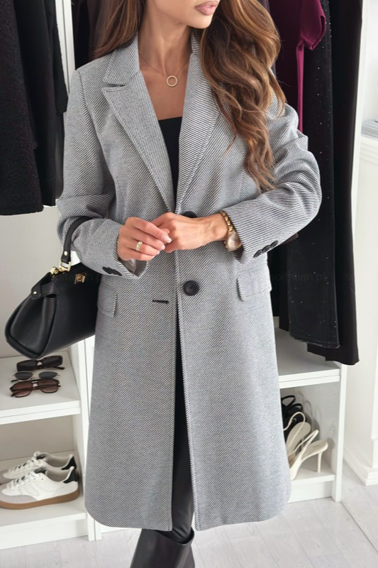 Explosive Model Plain Single Breasted Simple Woolen Long Sleeve Overcoat - Fashionpara