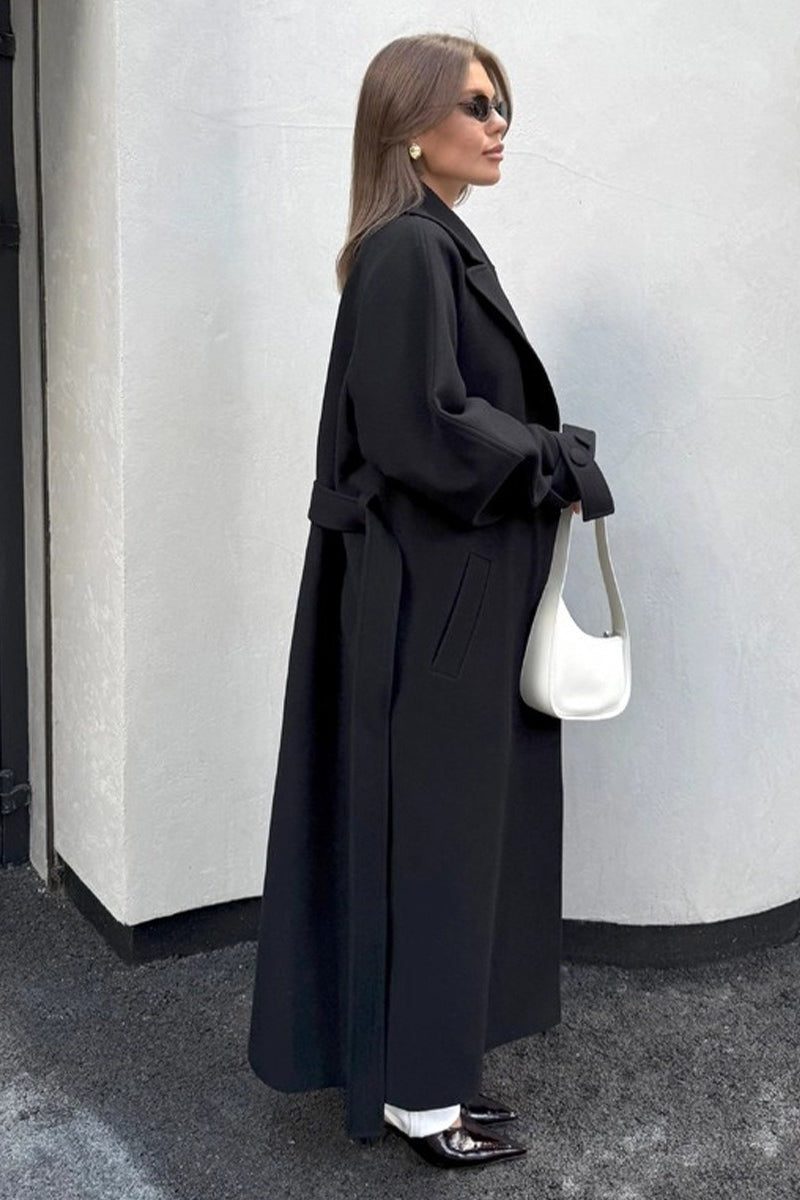Loose Fit Long Wool Coat