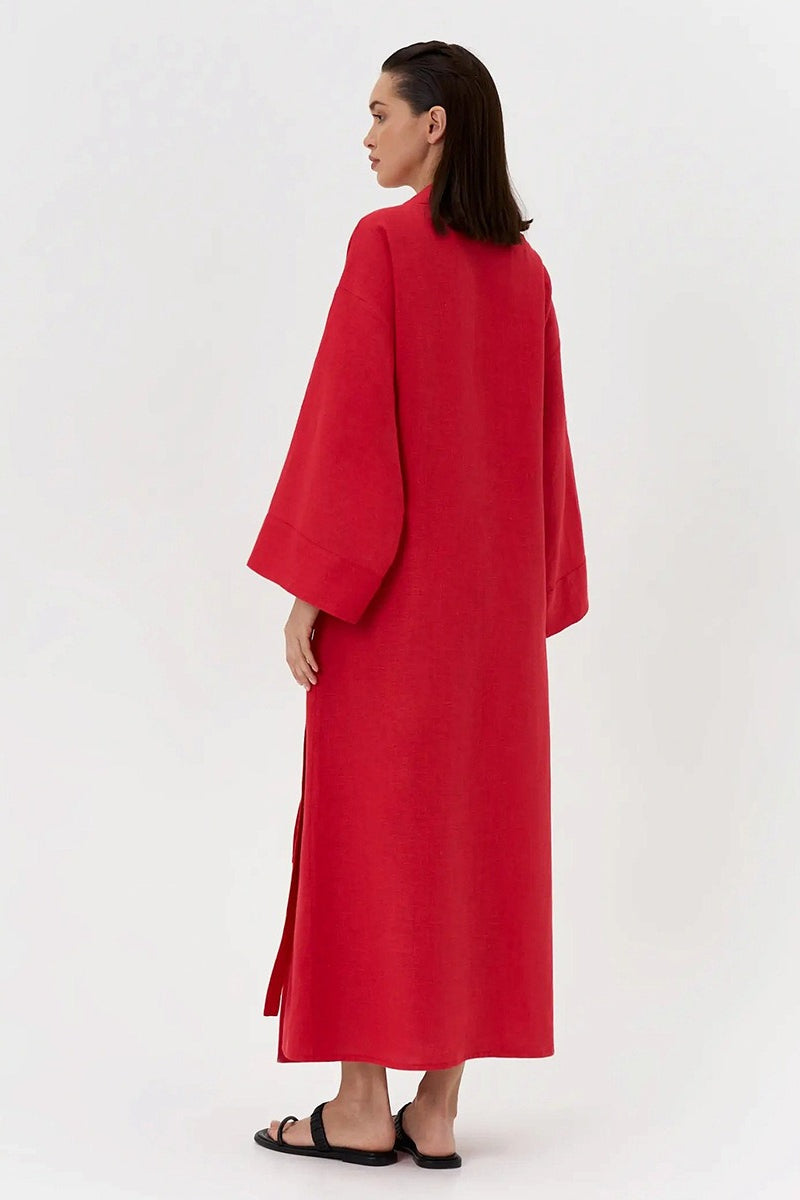 Long Sleeve Cotton Linen Shirt Coat 4