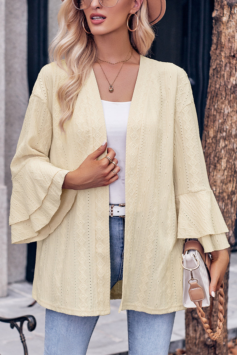 Bell Sleeve Knit Cardigan Top - Fashionpara