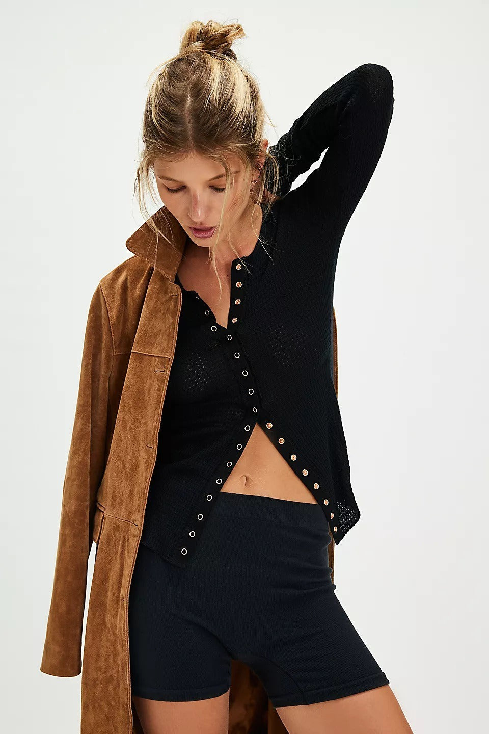 Fitted Long-Sleeve Knit Cardigan for Effortless Style