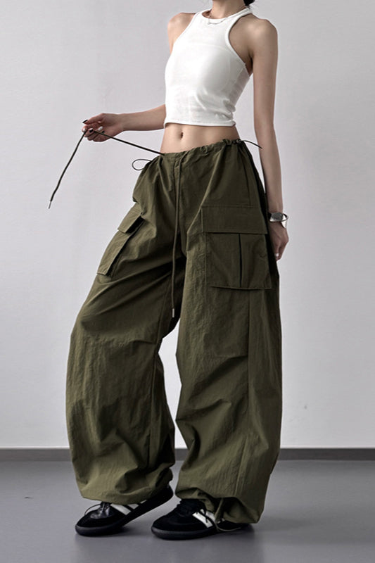 American Style Print Loose Fit Cargo Pant
