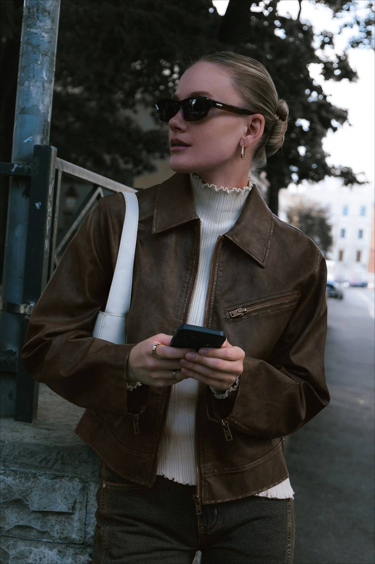 Vintage Leather Moto Jacket