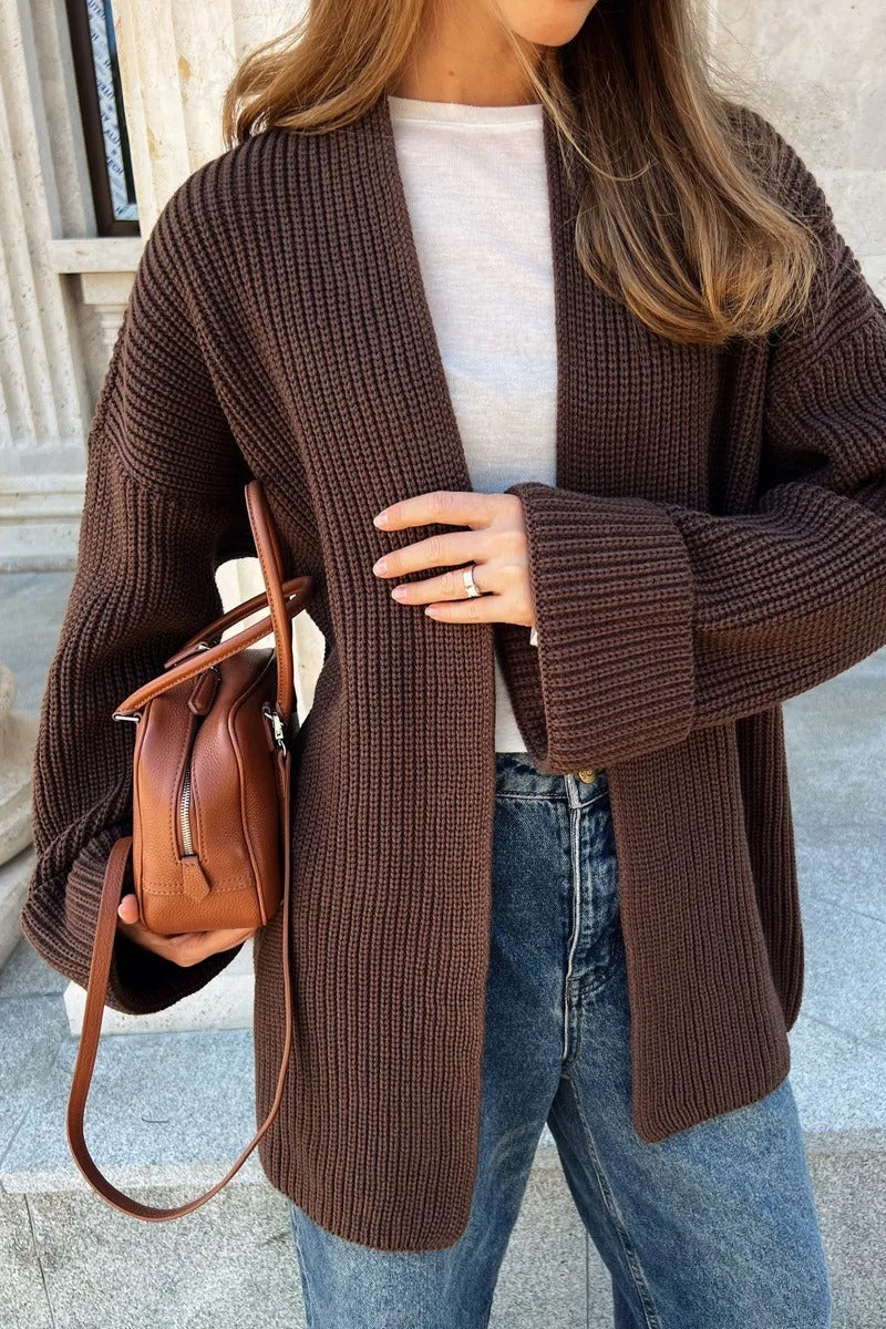 Relaxed Cozy Tie Waist Knit Cardigan 15