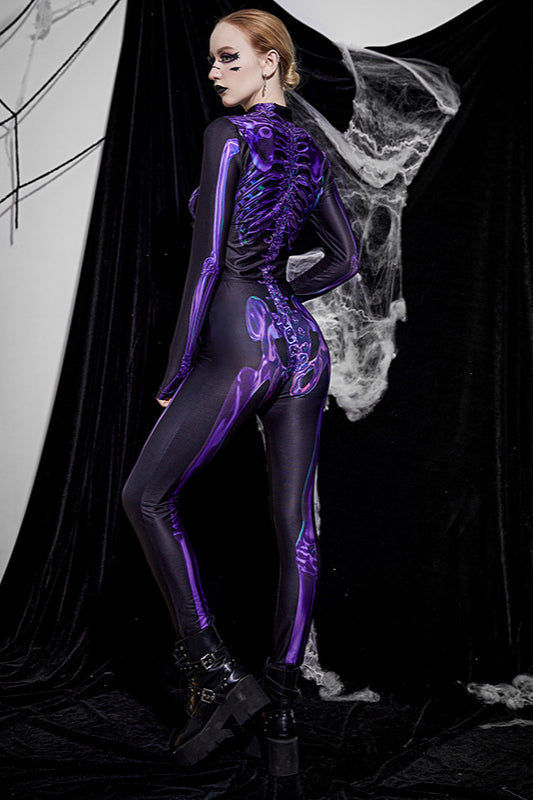 Gothic Street Print Long Sleeve Top Pants Two Pieces Set