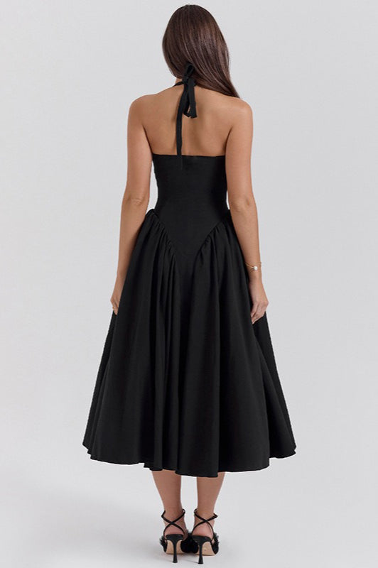 Halter Neck Plunge Fit & Flare Ball Gown 7