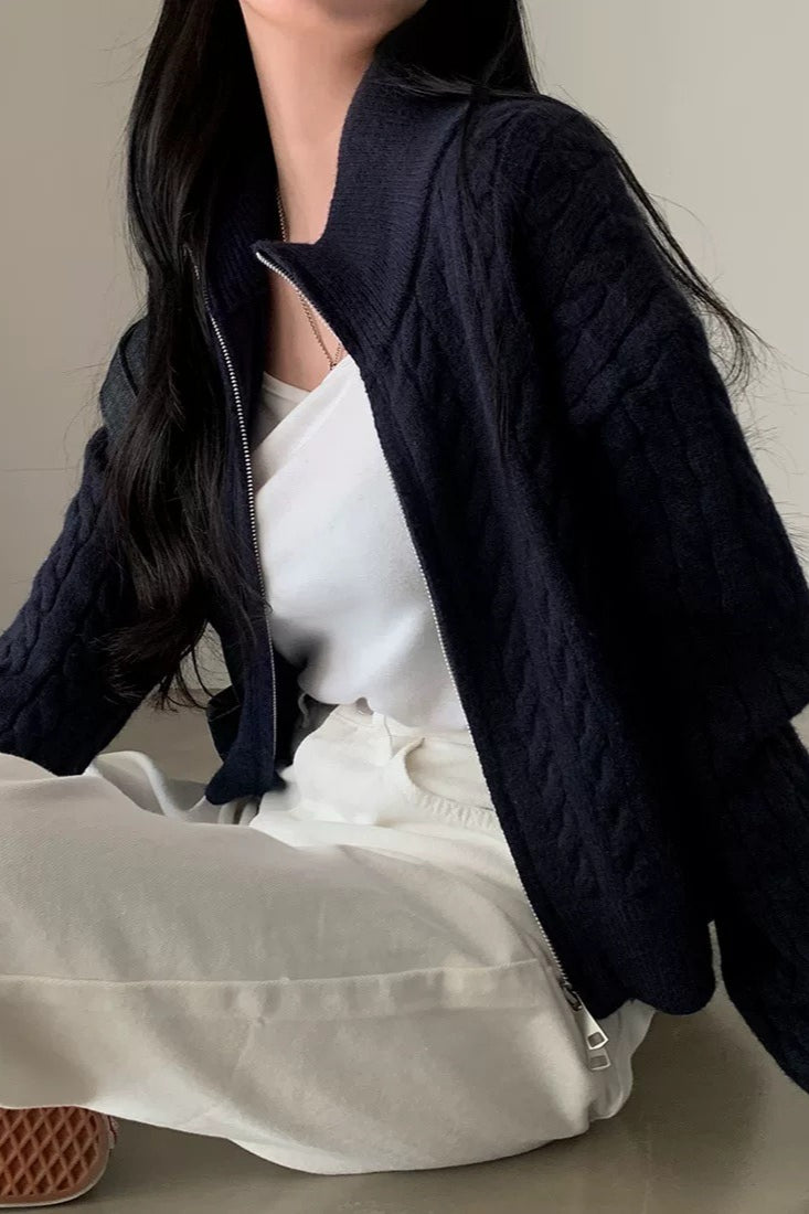 Collared Cable Knit Sweater