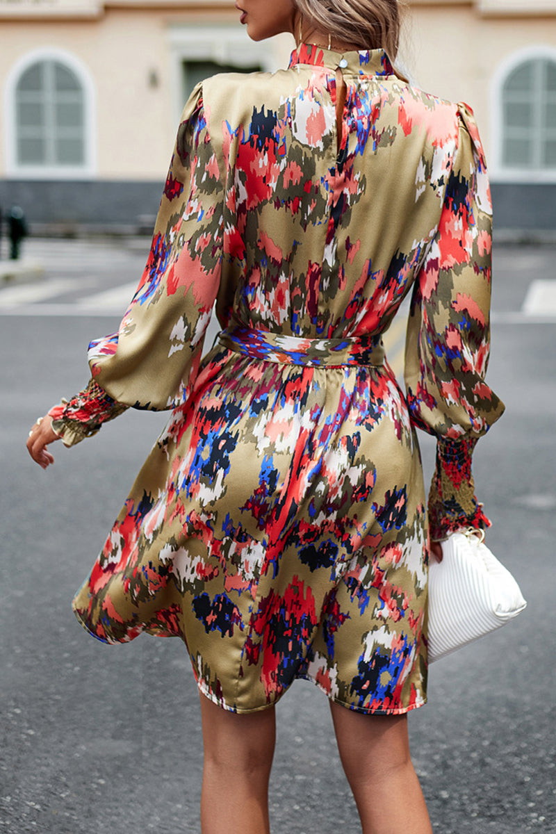 Leg of Lamb Sleeve Half Turtleneck Dress