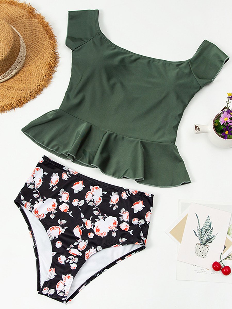 Dania Floral Colorblock Tankini Swimsuit - Fashionpara