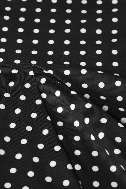 Contrast Polka Dot Fishtail Skirt - Fashionpara