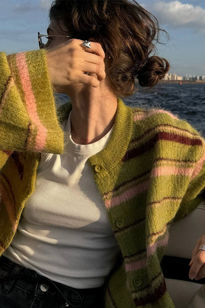 Color Block Knit Cardigan for Effortless Style and Comfort