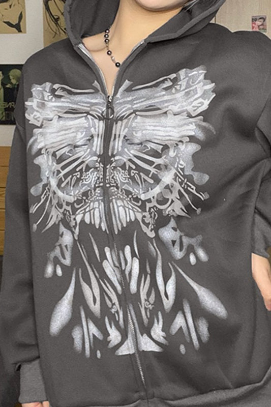 Dark Graphic Colorblock Hoodie - Fashionpara