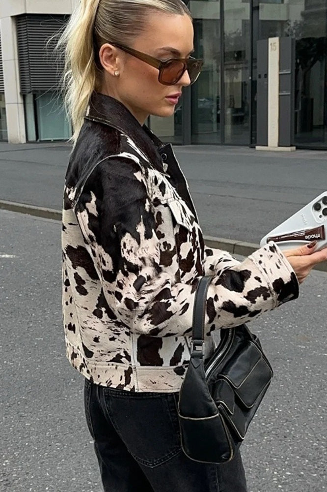 Vintage Print Long Sleeve Shirt Coat for Stylish Comfort