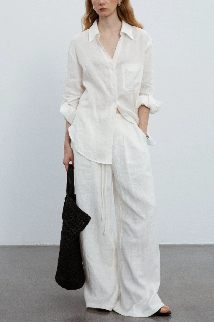 Minimalist Casual Vibe Linen Loose-fit Blouse