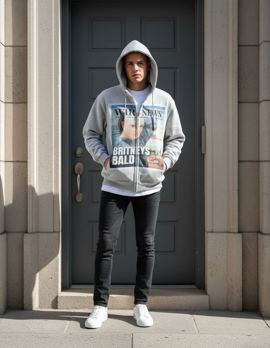 Dark Character Pictorial Zip Hoodie - Fashionpara