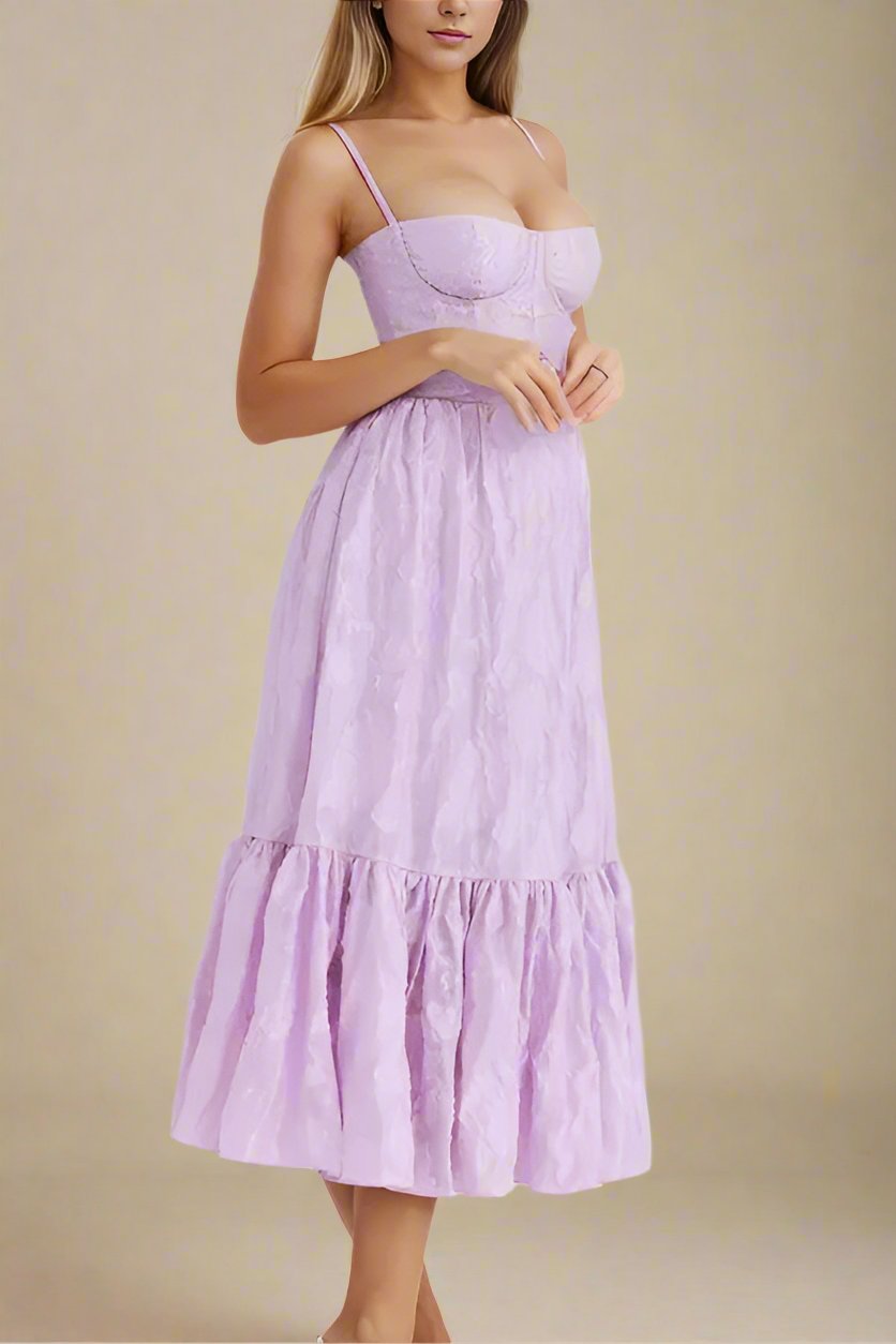 Cameron Bodycon Midi Dress - Violet - Fashionpara