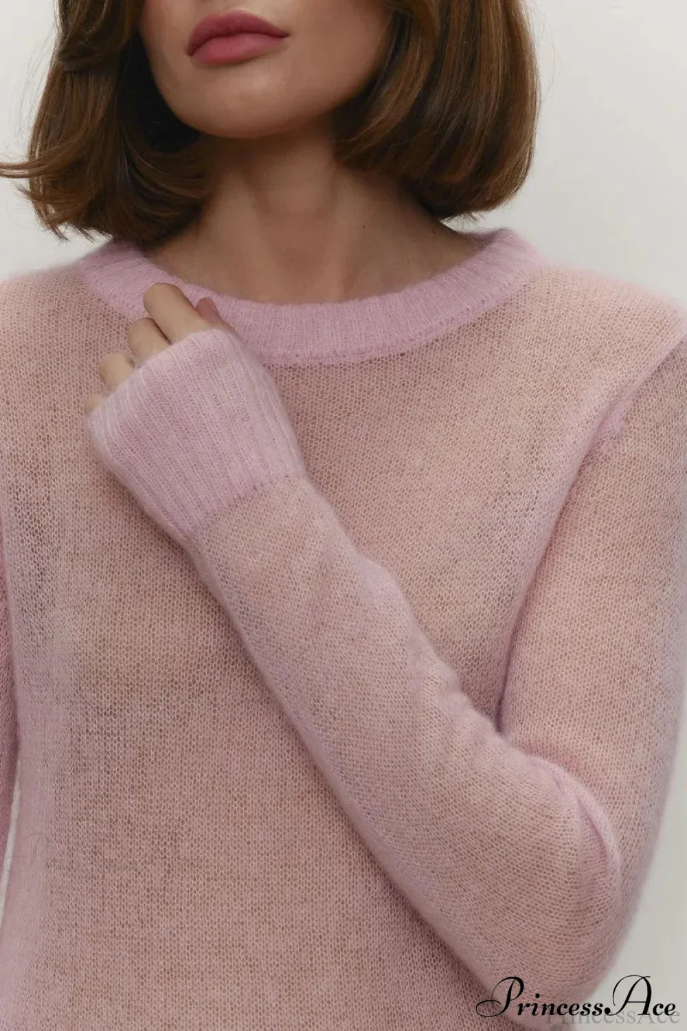 PrincessAce Candy Color Sheer Knit Sweater for Stylish Comfort