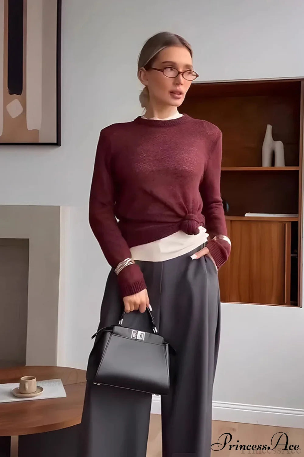 PrincessAce Candy Color Sheer Knit Sweater for Stylish Comfort