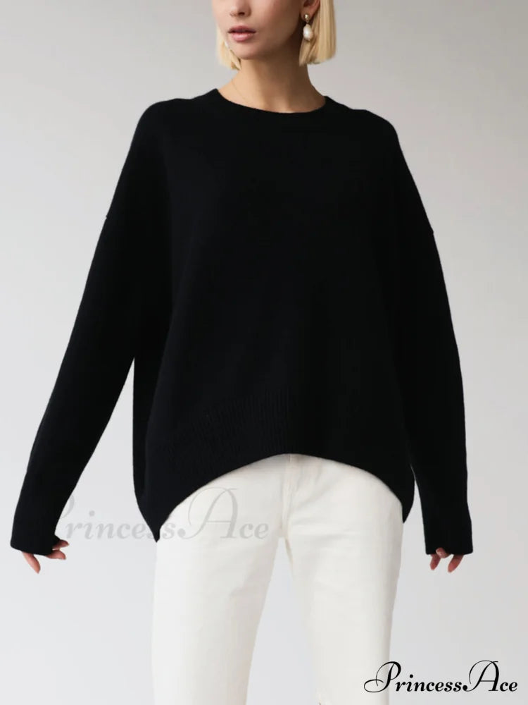Candyfloss Oversized Graceful Pullover Sweater Black / Xs Sweaters-L