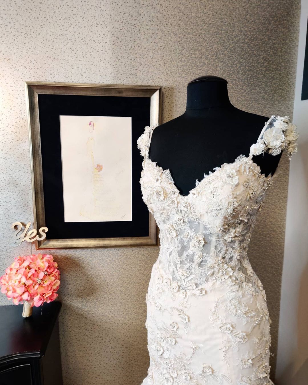 Cap Sleeves Mermaid Wedding Dress Lace Applqiues - Fashionpara