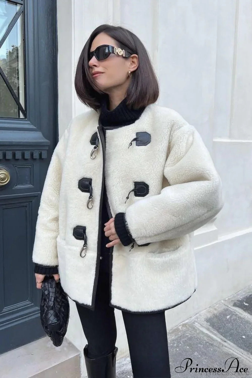 Cashmere Metal Snap Cardigan Coat White / S