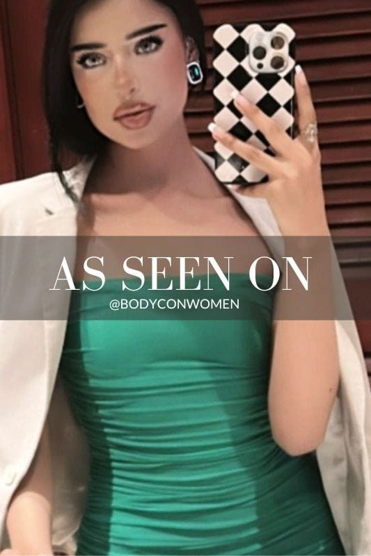 Cassie Bodycon Wrap Mini Dress - Emerald Green - Fashionpara