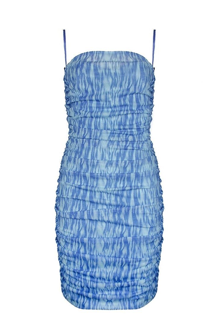 Cassie Bodycon Wrap Mini Dress - Royal Blue - Fashionpara