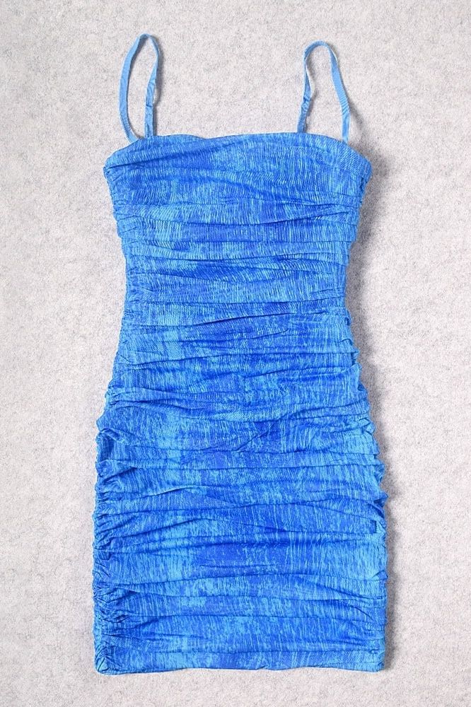 Cassie Bodycon Wrap Mini Dress - Royal Blue - Fashionpara
