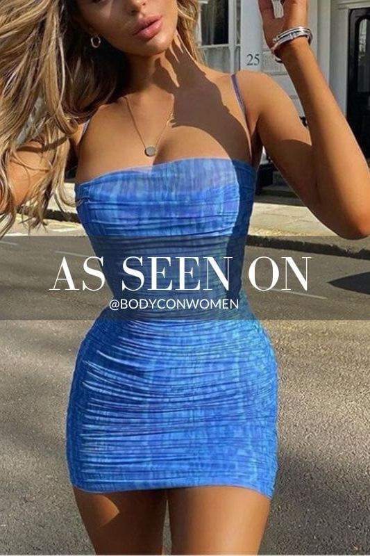 Cassie Bodycon Wrap Mini Dress - Royal Blue - Fashionpara