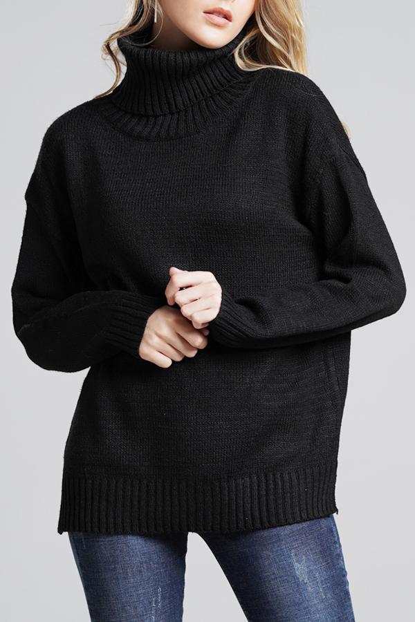 RadyRin Casual Knit High Neck Sweater for Effortless Style