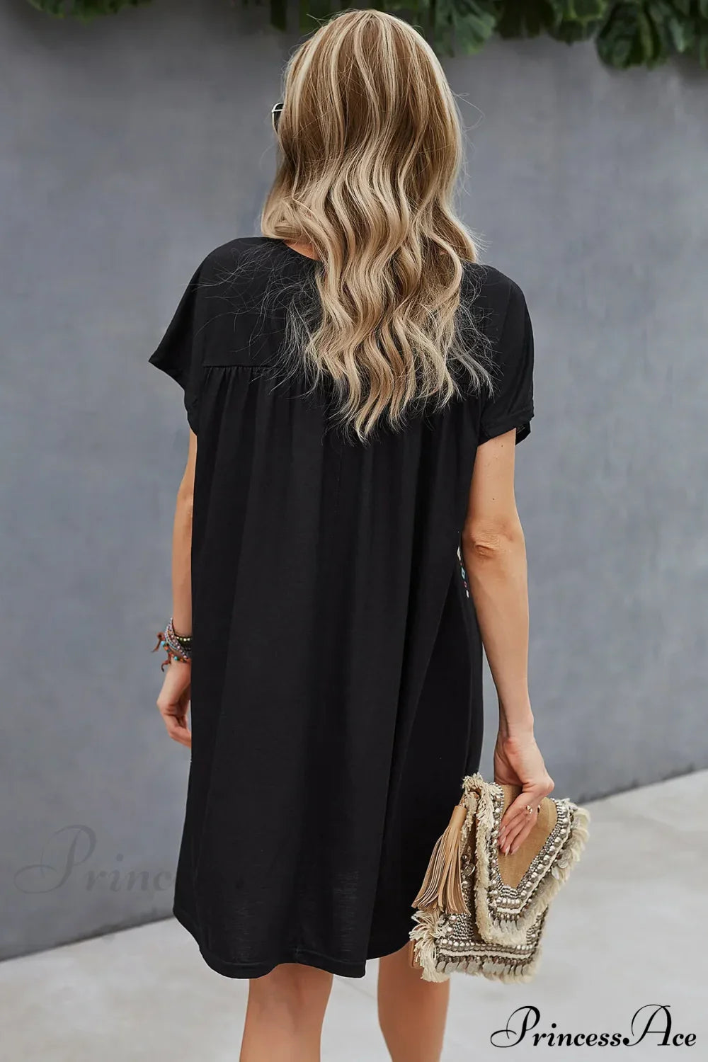 Casual O-neck Cotton Boho Dress