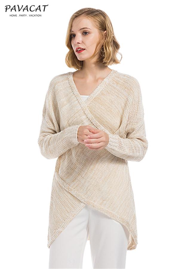 RadyRin Casual V Neck Cross Sweater for Effortless Style