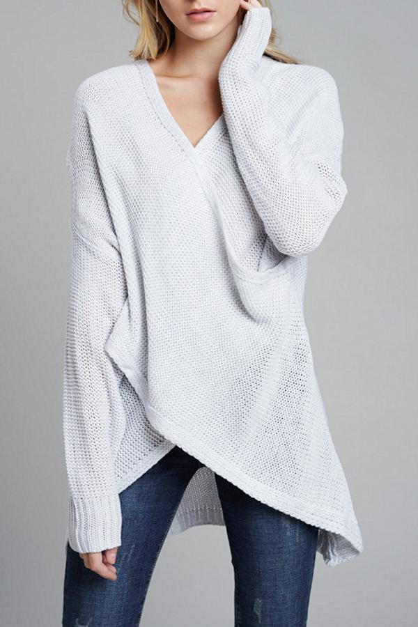 RadyRin V Neck Front Cross Sweater for Weekend Comfort
