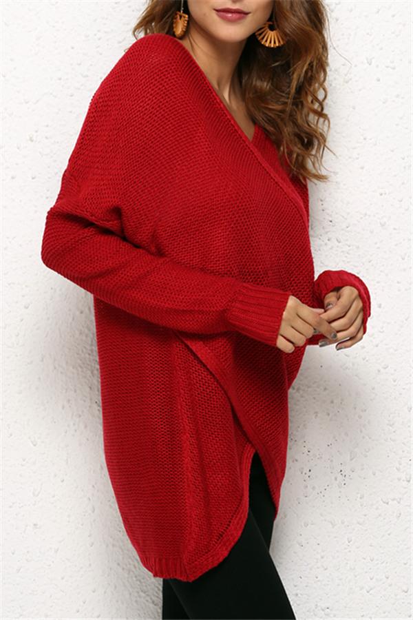 RadyRin V Neck Front Cross Sweater for Weekend Comfort