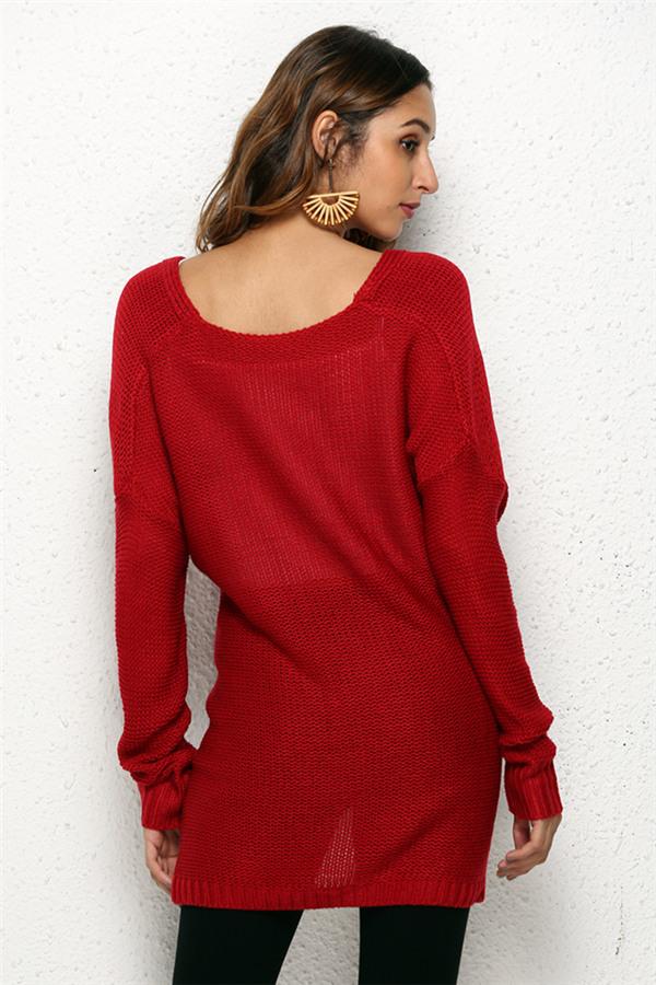 RadyRin V Neck Front Cross Sweater for Weekend Comfort